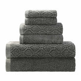Denim Wash Jacquard 6 Piece Cotton Towel Set